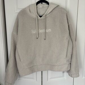 lululemon athletica tan Sherpa Hoodie Sweater size 12